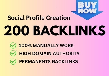 200 Social Profile Creation Backlinks for your website