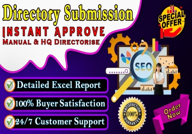 Instant Approval 100 Directory Submission High Quality Backlinks with Live links