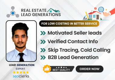 I will generate high quality motivated seller real estate leads.