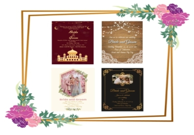 i will do amazing wedding cards,  birthday cards and invitation card on any design