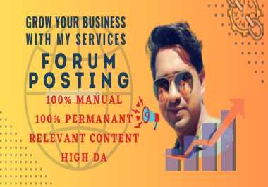 I will make 40 forum posts and 40 dofollow backlinks from distinct domains