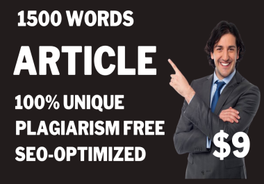 I will write 1500 Words SEO Article on any topic