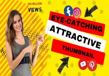 I'll make eye-catching thumbnails for videos across all social platforms