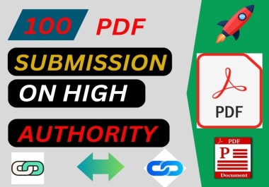 I will provide manually 100 PDF submission to top document sharing sites