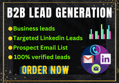 I will do 100 b2b lead generation,  web research,  email list for potential sales for any industry
