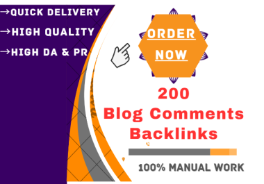 200 High quality powerful blog comments backlinks seo service