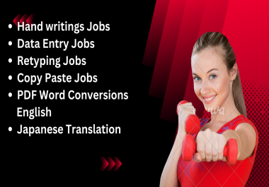 Data Entry Jobs,  PDF Conversions Documents in Ms. word & Excel,  English to Japanese & French