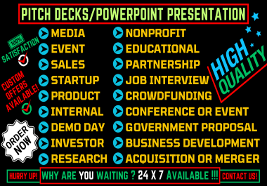 I Will Create Professional Power Point Designs,  Pitch Decks and Empowering Presentation Courses