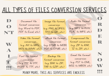 Transform Your Files with Our Comprehensive Conversion Services