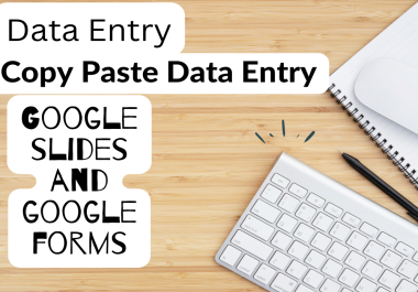 I will do data entry on excel sheet google form and google slides for your business