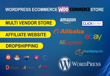 WordPress woocommerce store,  affiliate site,  multivendor site,  dropshipping