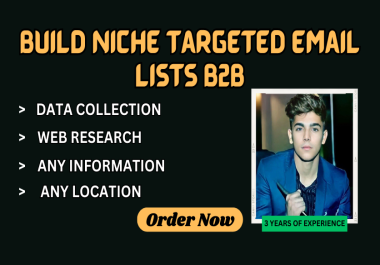 I will build niche targeted email lists b2b