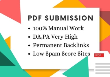 50 PDF Submission Backlinks Provide With High DA, PA Sites Permanent Backlinks