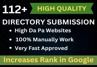 I will do 112+ Hq Directory submission backlinks in any country