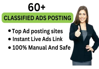I will post 60+ Classified ads post backlinks on all country's ad posting sites