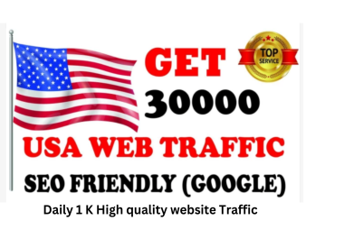 Get 30000 high quality USA web traffic to grow your website