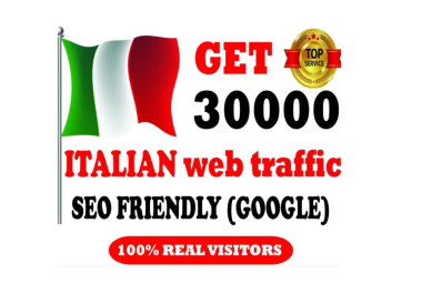 I will give 30000 real and organic Italian web traffic to your website