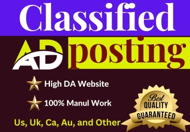 You will get 250 High-quality posts on the classified ad posting website