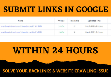 Index your backlinks in google within 24 hours