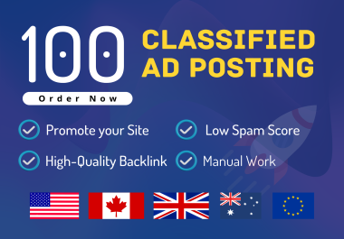 Accept PayPal - I will do 100 post your ads on classified ad posting sites