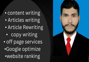 I Shall Write the Best Articles and provide seo services