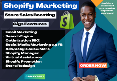 I will do complete shopify ecommerce marketing store promotion to increase traffic