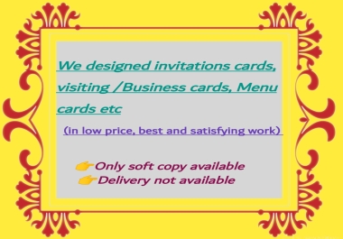 I will design a perfectly unique business cards and invitations cards