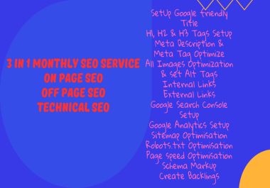 I Will Do Monthy SEO Service Onpage & Off page SEO