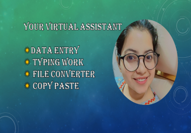 I will be your virtual assistant for data entry and visualization,  copy paste