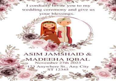 I will design greeting card, birthday invitation, and wedding cards