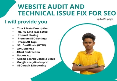 Website Audit and Technical Issue Fix for SEO