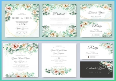 I will design modern wedding card and other invitation card