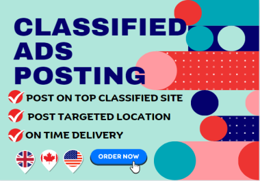I will create place your advertising on 60 classified sites using ad posting high PR,  pa,  da.