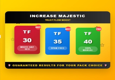 I will increase your site majestic Trust flow TF 40 plus