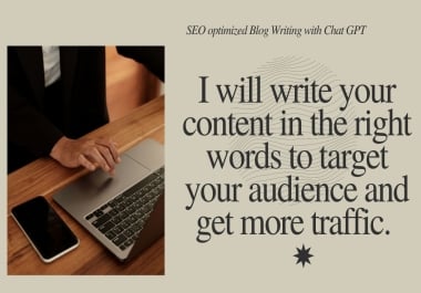 I will write seo optimized blog writer using ai and chatgpt