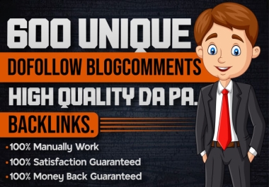 Manually Create 600 Dofollow SEO Backlinks High Quality DA/PA
