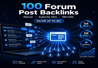 I will do 100 manual forum posting backlinks with DA DR up to 40+