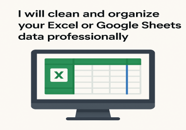 I will clean and organize your Excel or Google Sheets data professionally