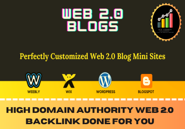 High Domain Authority 15 Web 2.0 Backlink Done For You