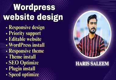 I will create a responsive website on WordPress and coding as well as smart web designs for you
