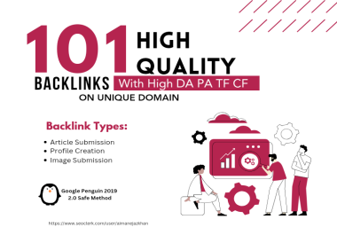 Boost Your Website's Ranking with 101 High-Quality Backlinks PA DA CF TF Upto 50+