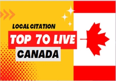 I will do high quality live 70 canada local SEO citations and directory submissions