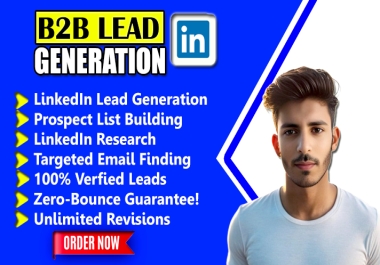 I will provide b2b b2c linkedin lead generation data entry with email list building