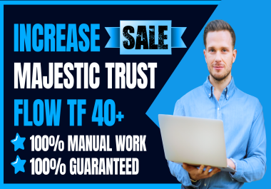 I will Increase Majestic Trust Flow TF 40+ and CF 30+ using in SEO Backlinks Safe and Guaranteed