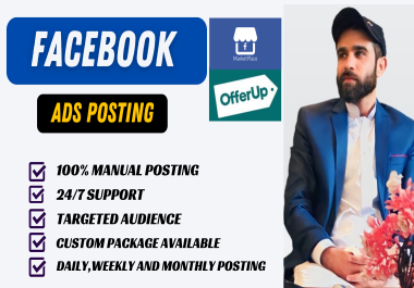 I will list your product ads on Facebok marketplace