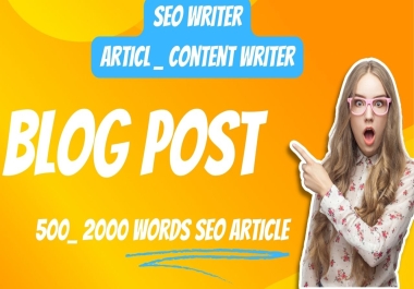 I will be your SEO content writer for website and blog
