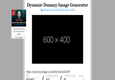 Dummy Placeholder Generator Tool In HTML