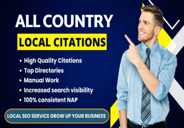  "35 All country top best local Citations:high DA PA Site 