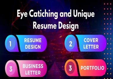 design eye catching and unique resume and cover letter