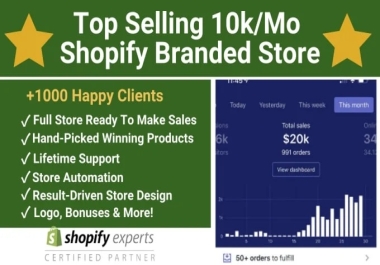 I Will Design Stunning Shopify Custom Website,  Shopify Dropshipping Store